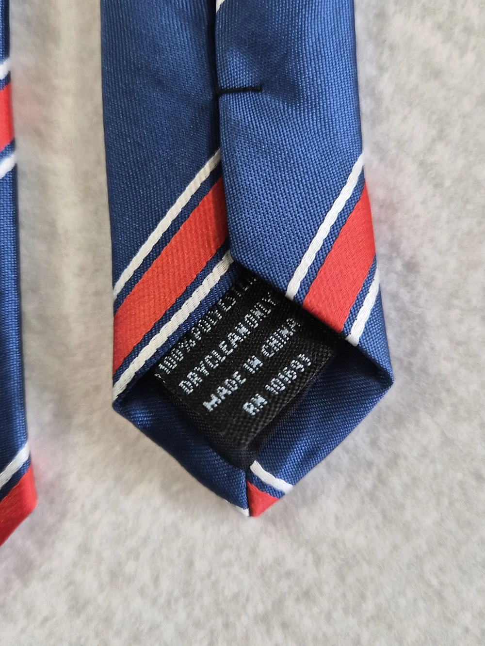 MLB Navy Blue Red and White Diagonal Stripe Tie